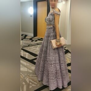 Purple Lengha for sale. Worn once. Beautiful 3 Piece set! Small